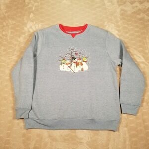 VTG Shenanigans Christmas Snowman Sweatshirt Pullover Sz Lg Ugly‎ Christmas